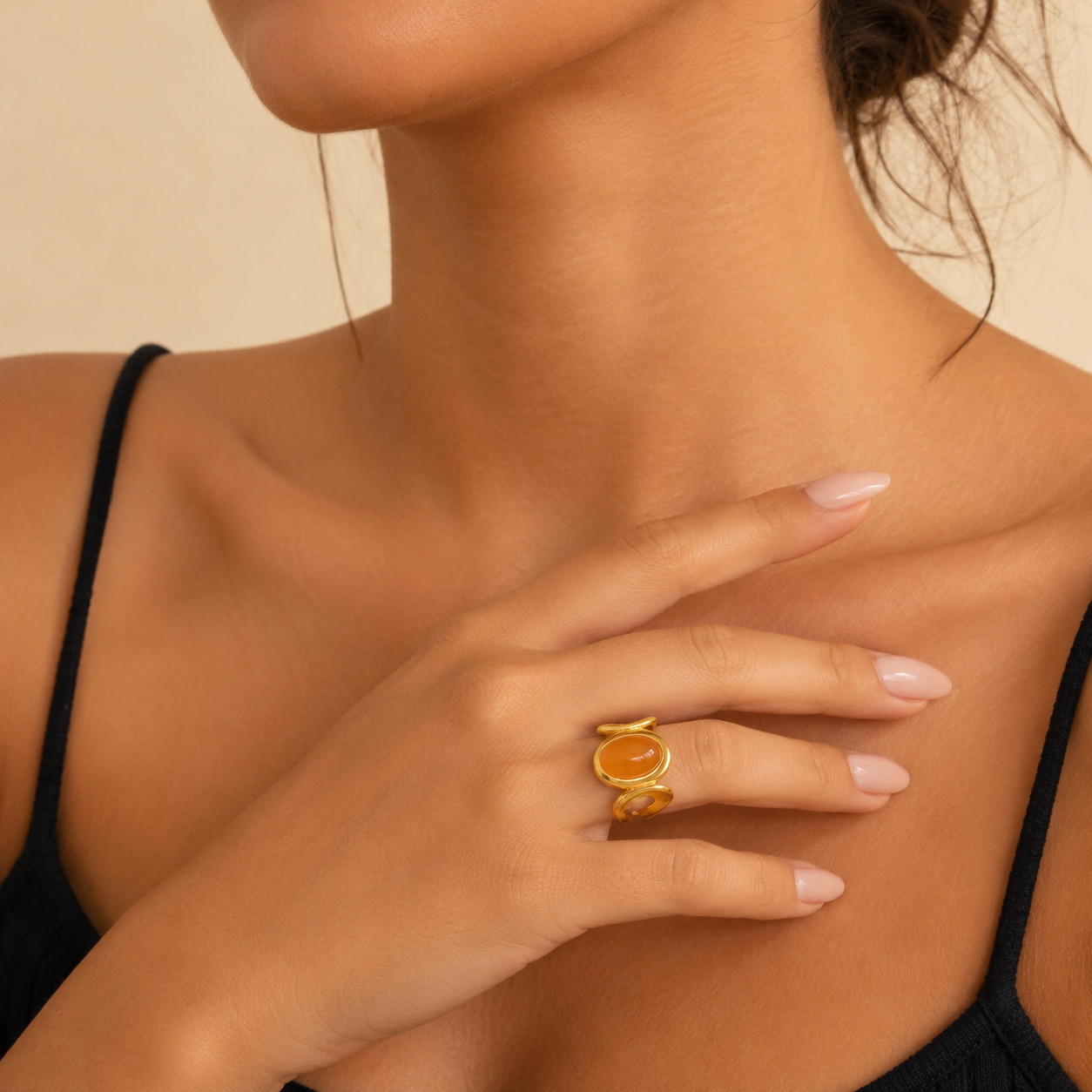 Bague Cabochon Ondulee