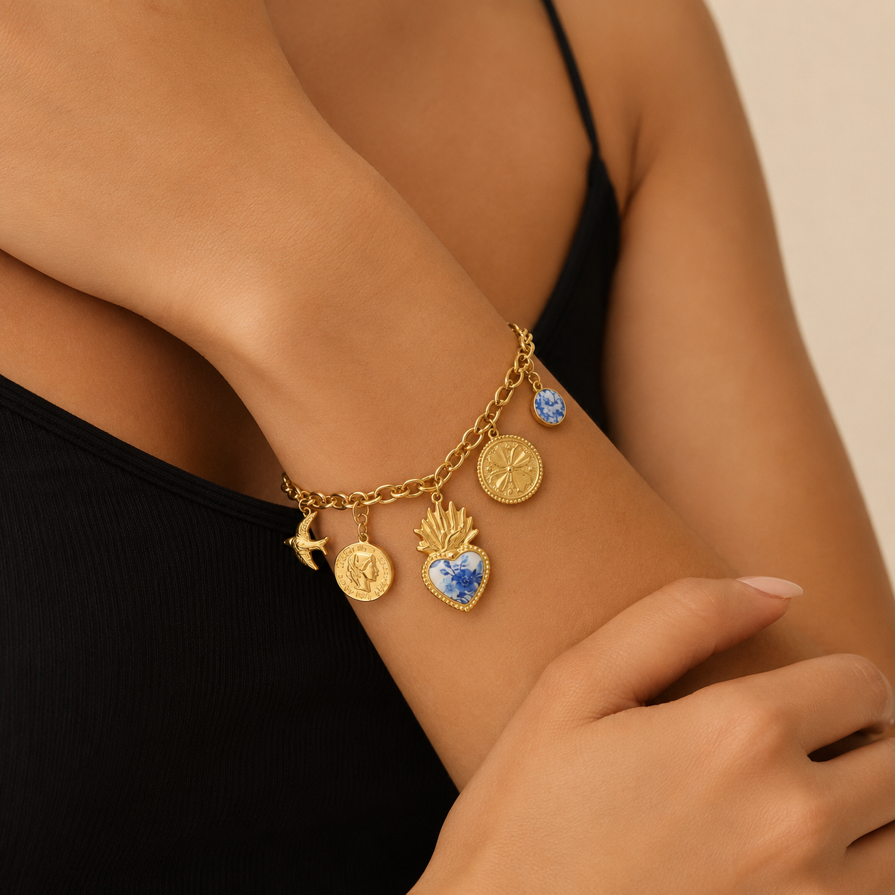 Bracelet Charmes Bleu de Delft