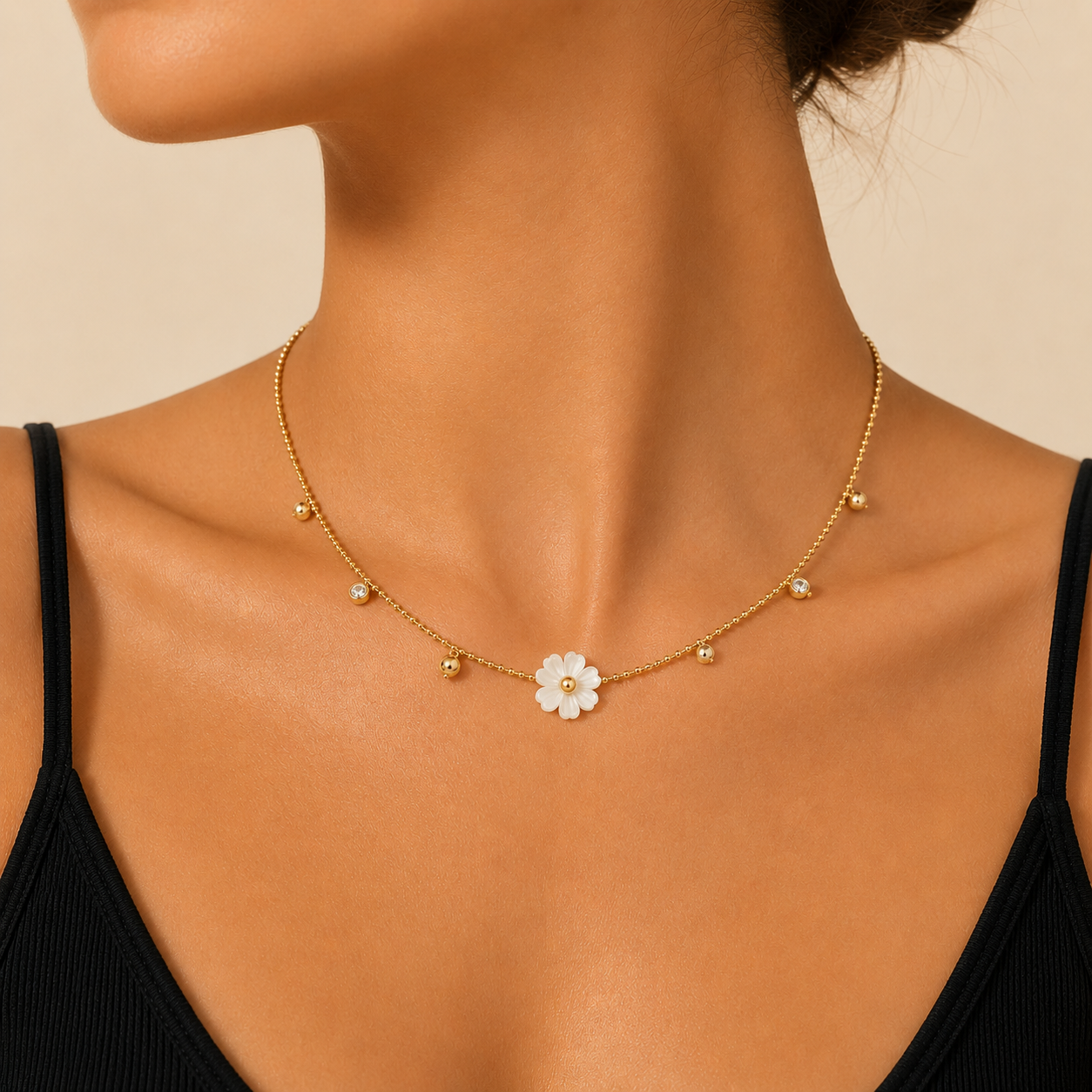 Collier Marguerite Nacrée