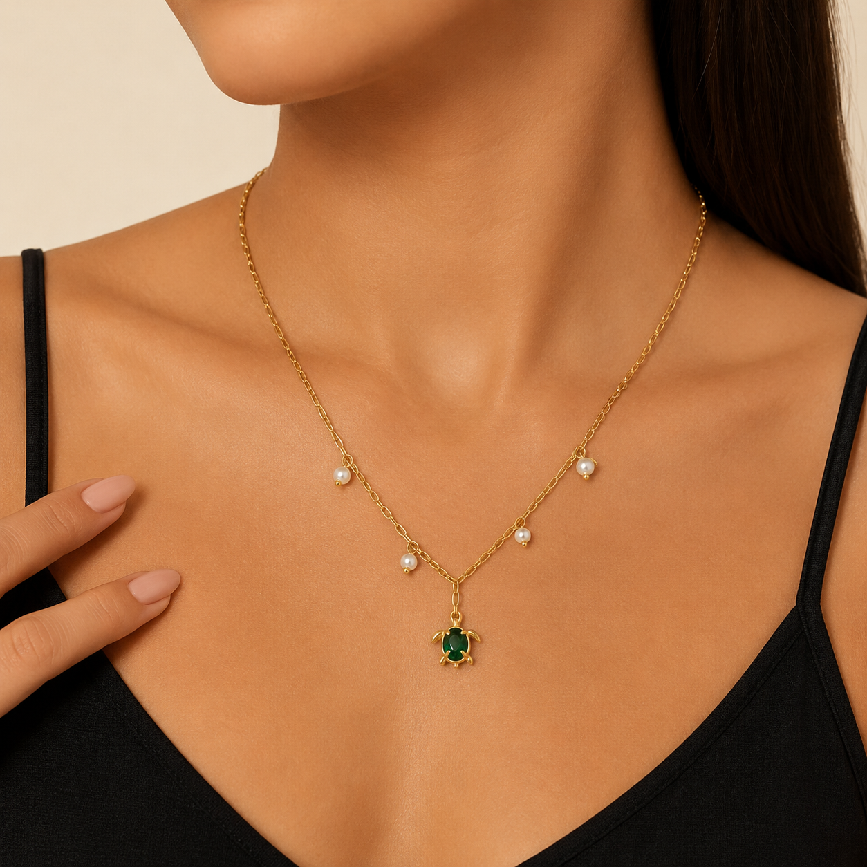 Collier Tortue & Perles