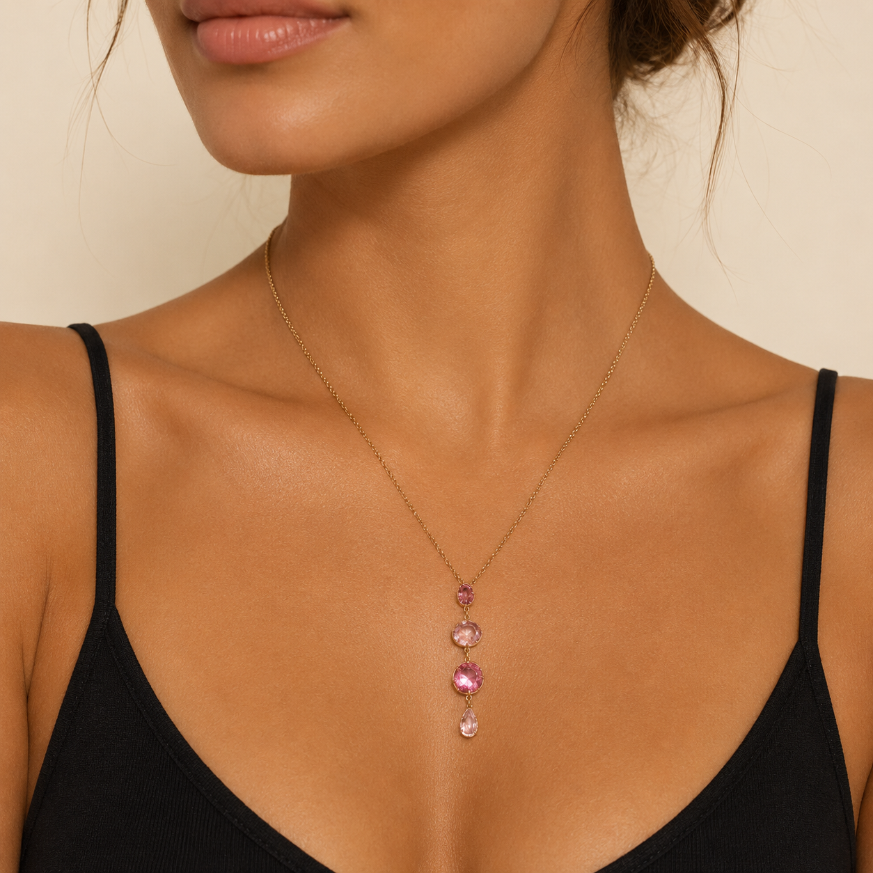 Collier Cascade Rose