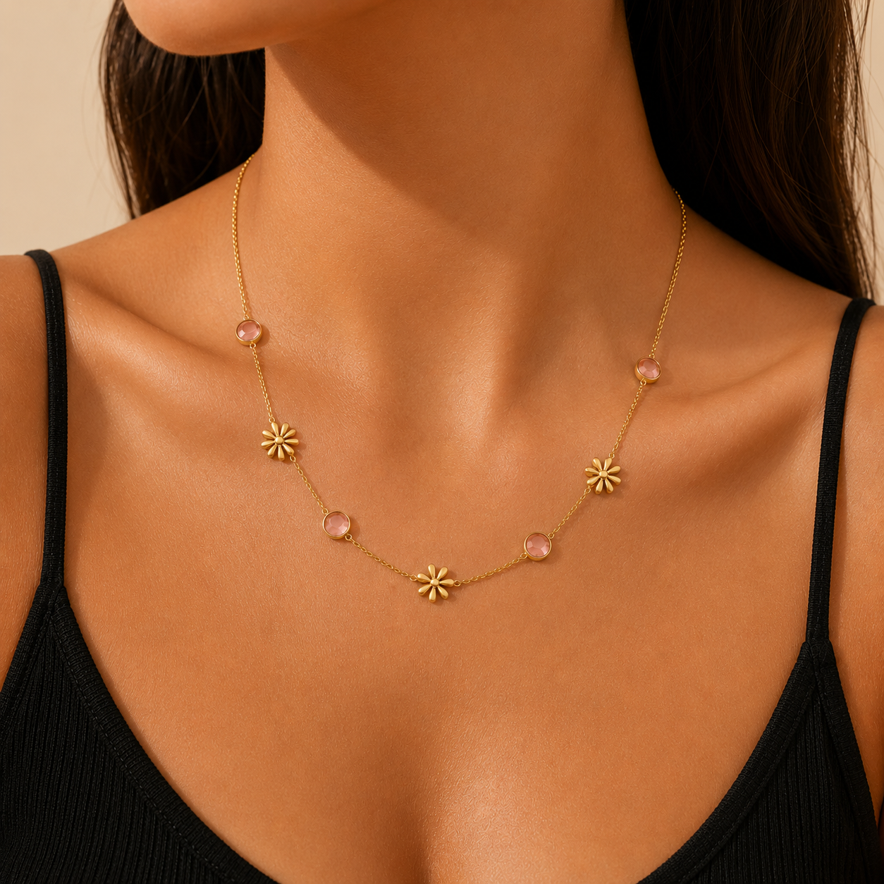 Collier Fleurs & Rosée