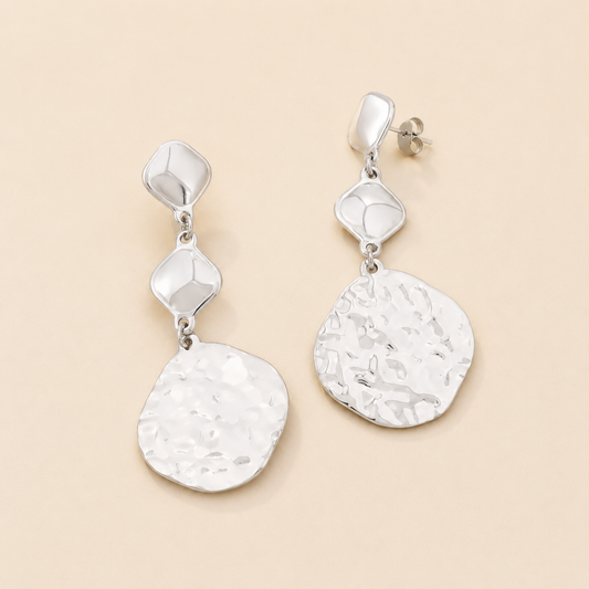 Boucle d'oreille Cascade Argentée