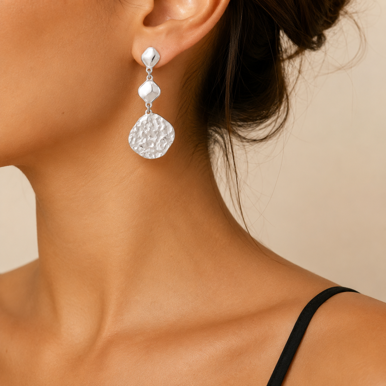 Boucle d'oreille Cascade Argentée