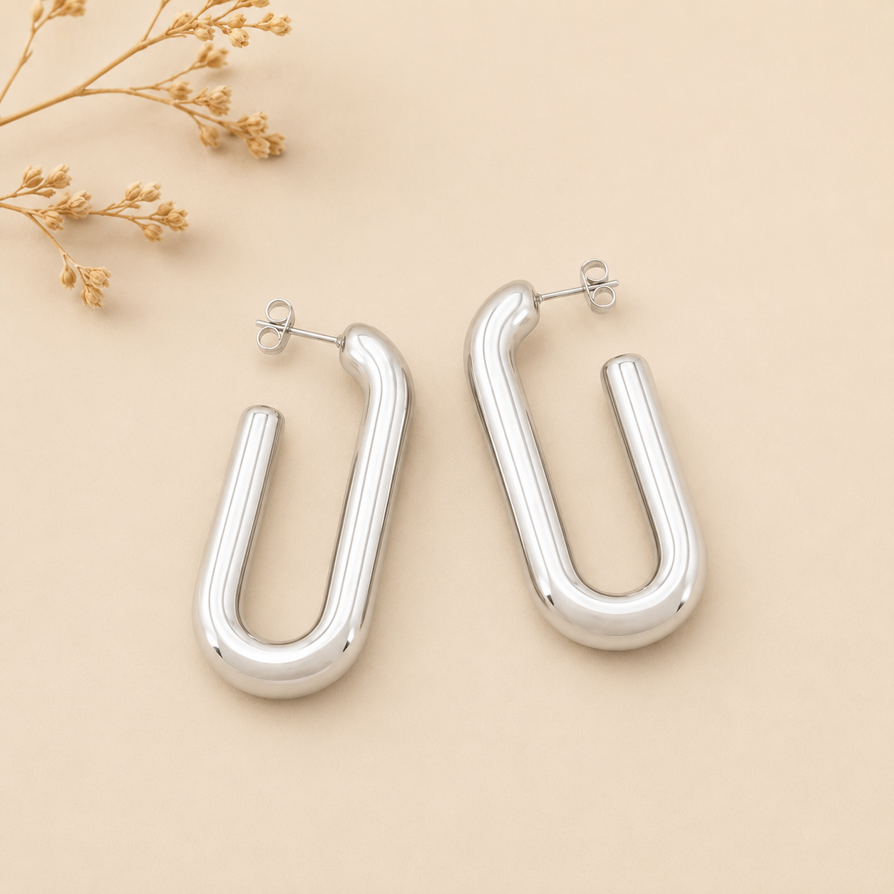 Boucle d'oreille Arc Argenté