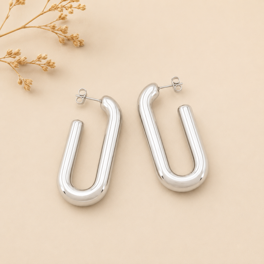 Boucle d'oreille Arc Argenté