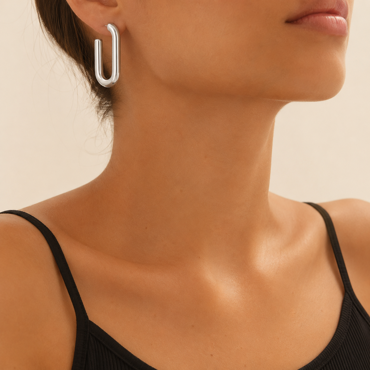 Boucle d'oreille Arc Argenté