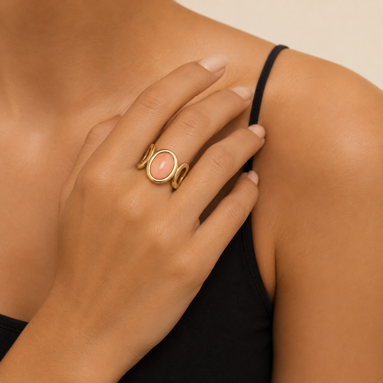 Bague Cabochon Ondulee