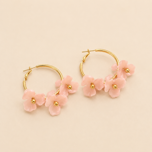 Boucle d'oreille Couronne Fleurie