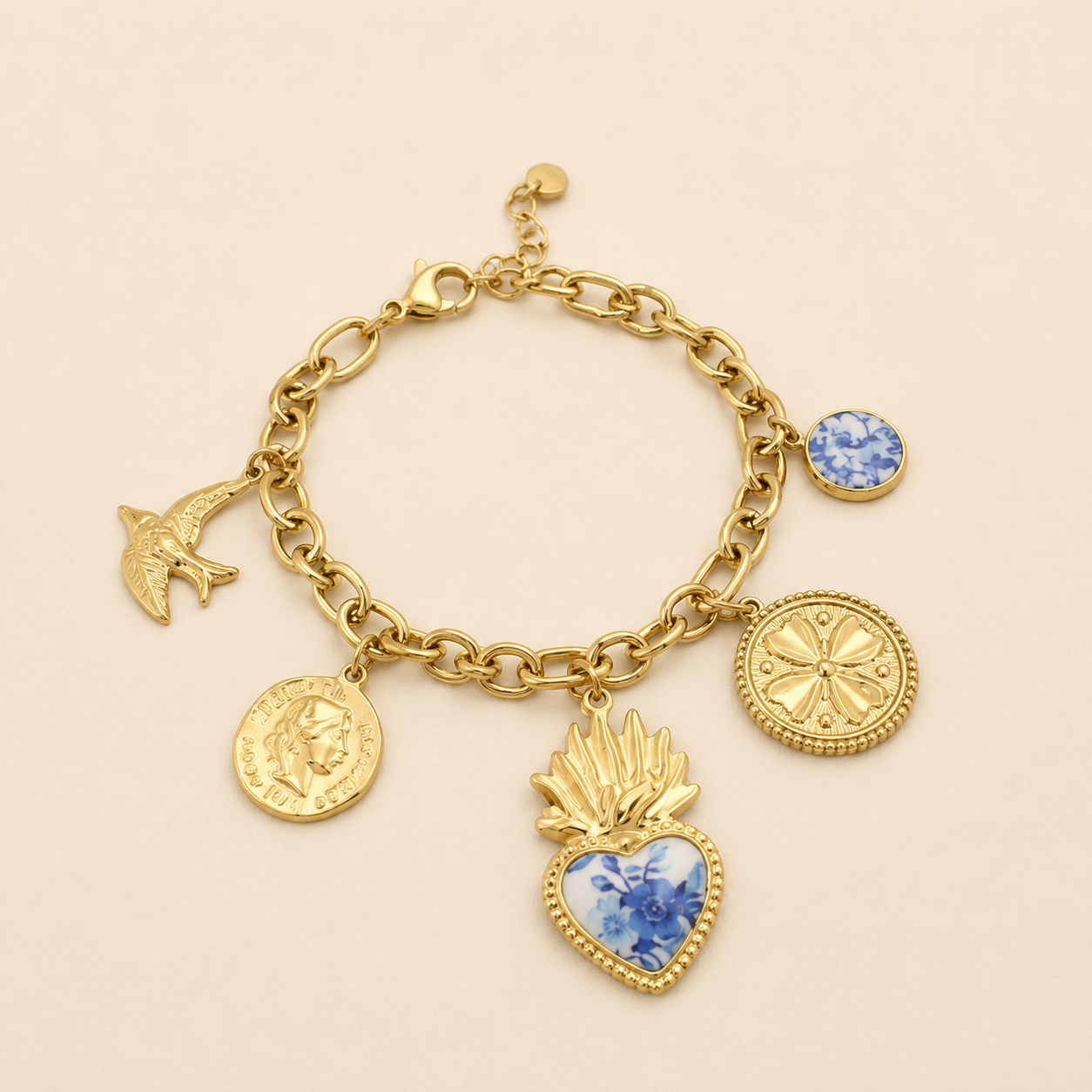 Bracelet Charmes Bleu de Delft