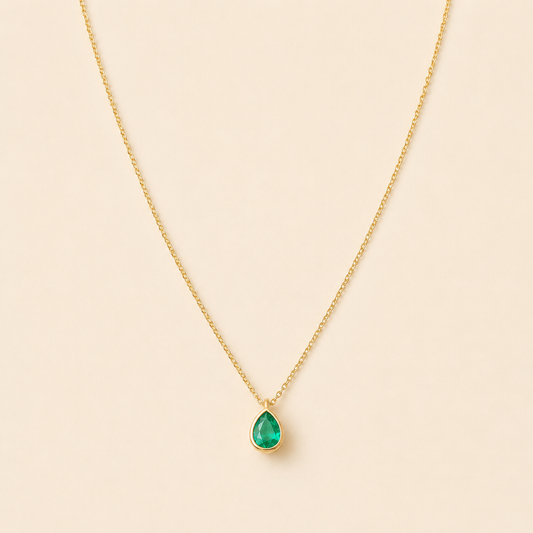 Collier Émeraude Solitaire