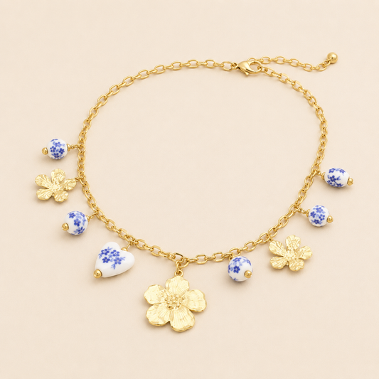 Collier Porcelaine Bleue