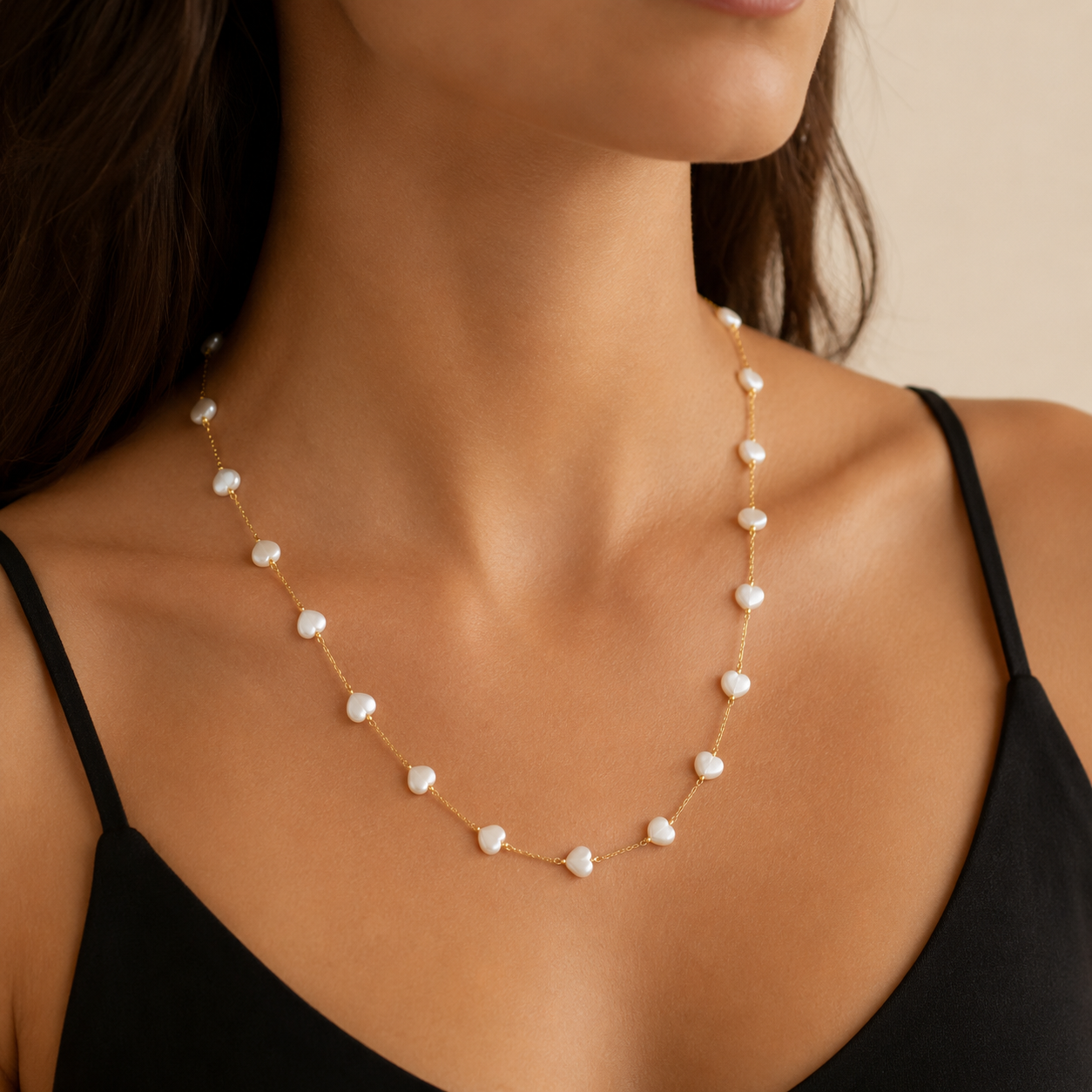 Collier Cœurs Blancs